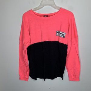 Rue 21 Womens M Pink/Black Fresh Long Sleeve Shirt
